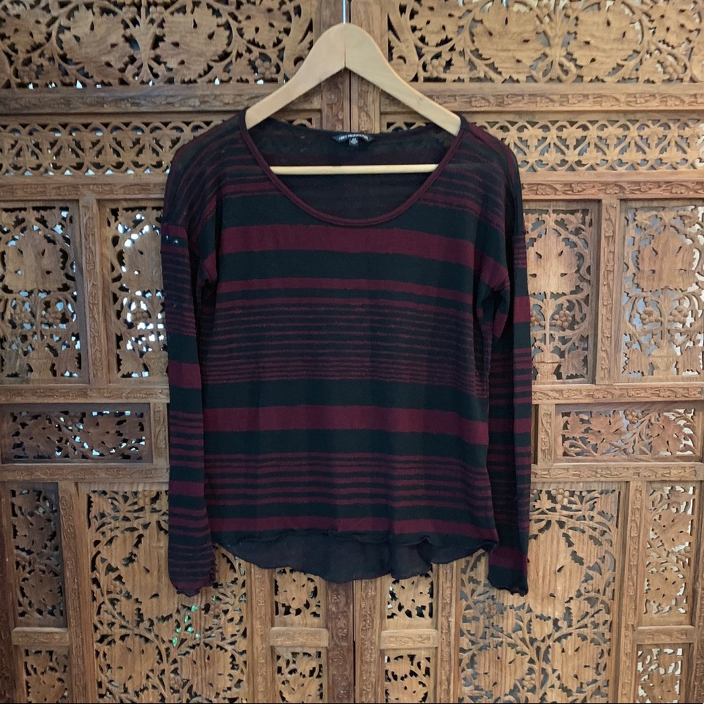 Obey Stripe Long-sleeve Sheer Tee